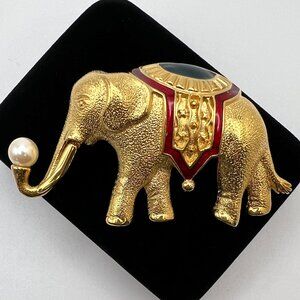 Monet Elephant Brooch